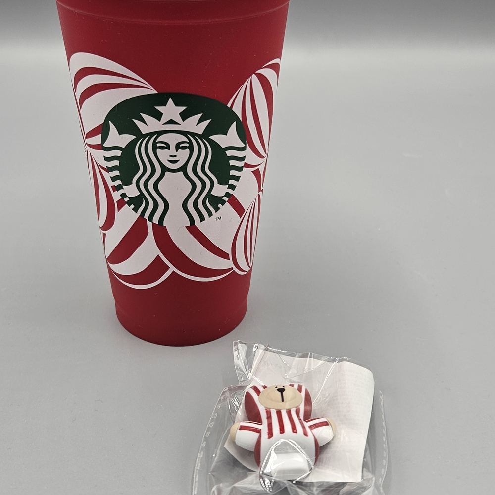 Starbucks Japan 2024 Holiday Tumbler In Red with Bearista Stopper